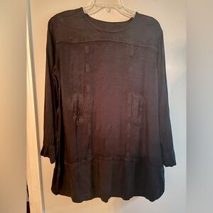 Isabel Marant navy slinky soft denim pleated tunic with pockets
